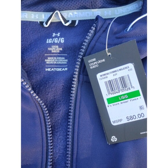 Under Armour Women Storm Fleece Hoody MIDNIGHT NAVY Sz L - Picture 2 of 3